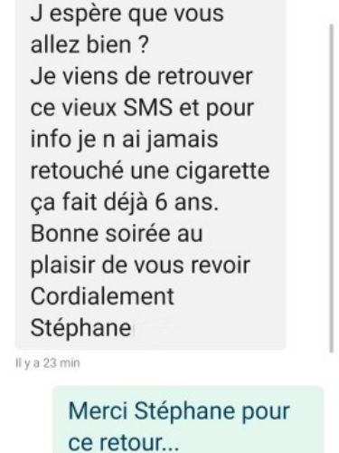 Témoignage d’un client déclarant six ans sans cigarette