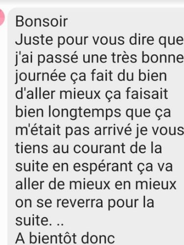 Témoignage client : une bonne journée et un mieux-être retrouvé