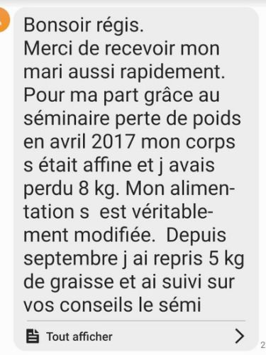 Témoignage d’une participante : perte de huit kilos puis reprise partielle après le séminaire