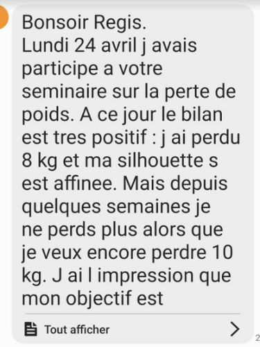 Témoignage d’une participante : huit kilos perdus puis stabilisation du poids