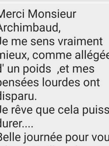 Témoignage d’une cliente : sentiment de légèreté et disparition des pensées pesantes