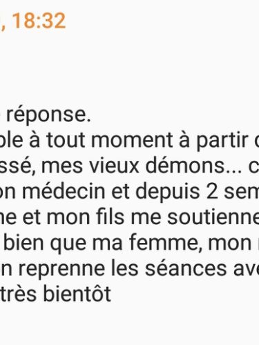 Témoignage d’une cliente : mieux-être et souhait de reprendre les séances pour la jalousie