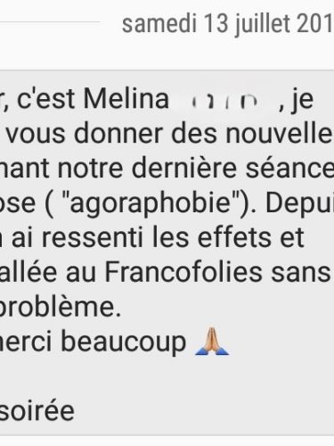 Témoignage d’une cliente : sortie aux Francofolies sans difficulté après une séance pour l’agoraphobie