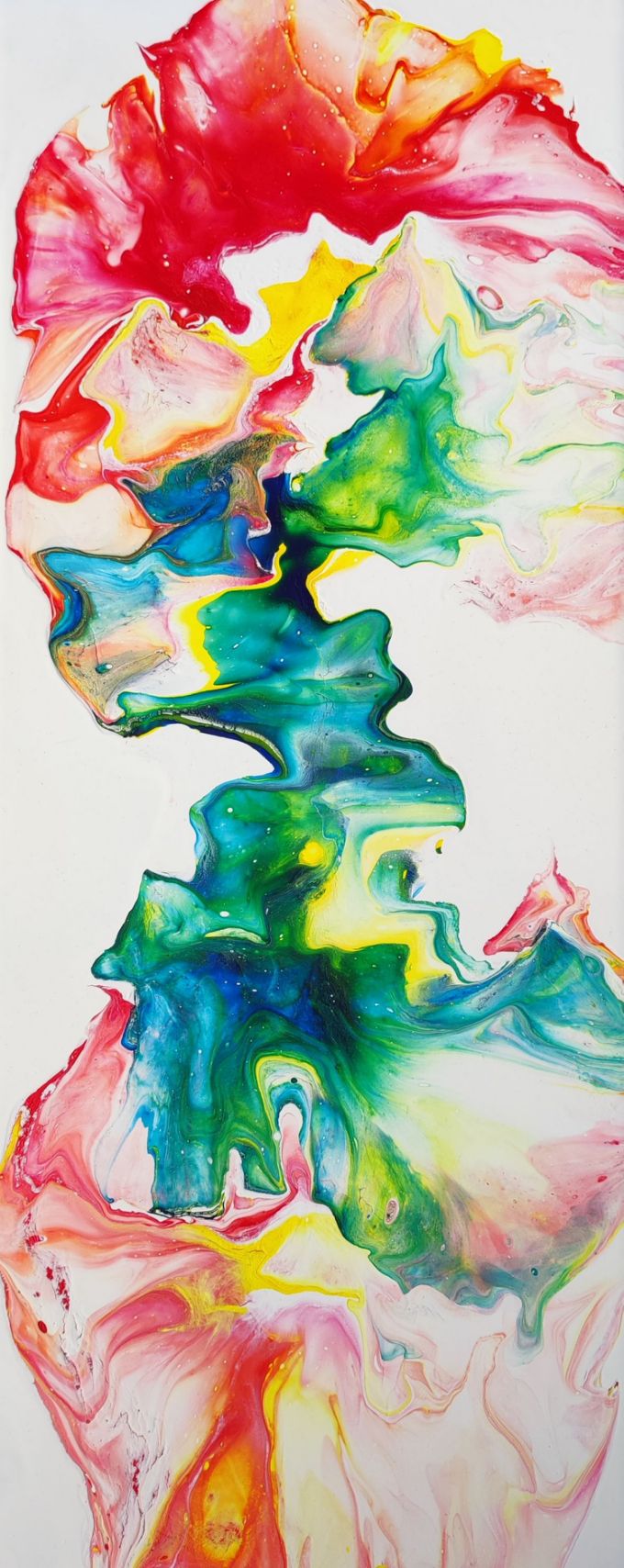 Tableau énergétique abstrait vertical créé par Régis Archimbaud