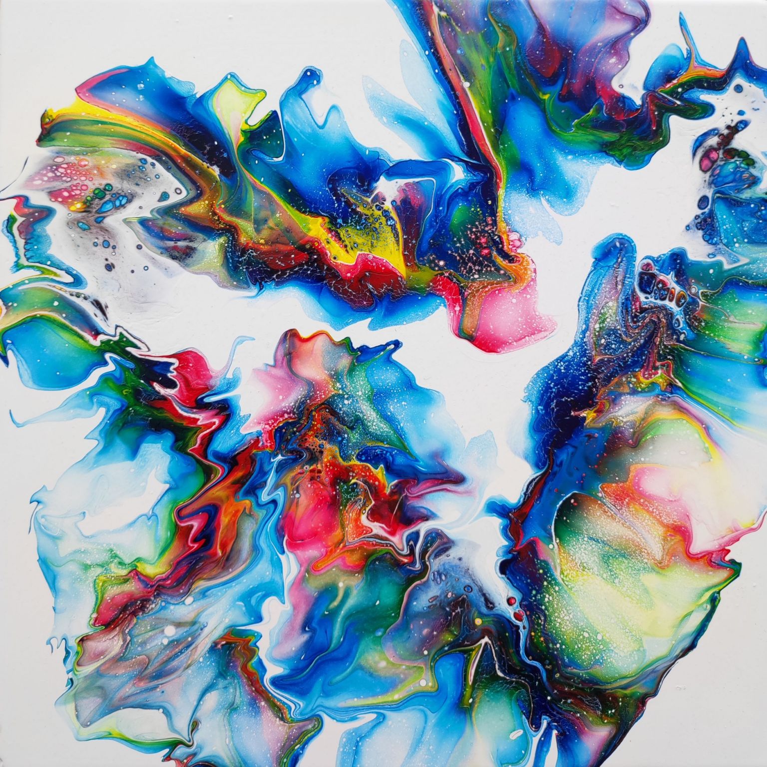 Tableau énergétique abstrait coloré créé par Régis Archimbaud